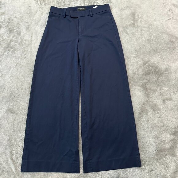 Banana Republic Wide Leg Navy Blue Trousers Pants Slacks Women's size 8 - Picture 1 of 8